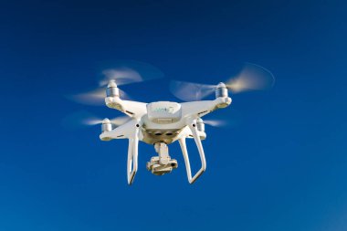 Dron kuad helikopteri yeşil mısır tarlasında
