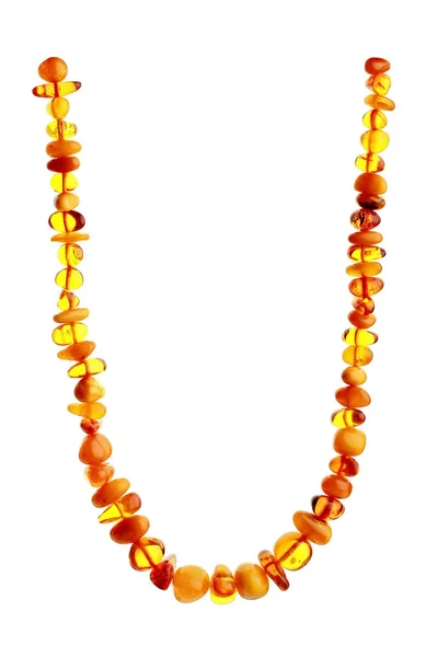 A necklace of pieces of brown amber — Stock Photo, Image