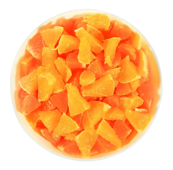 Plate with slices mandarin and orange — Stock Photo, Image