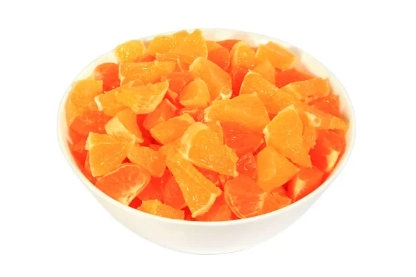 Plate with slices mandarin and orange — Stock Photo, Image