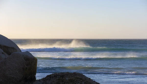 Sudafrica Città Del Capo Spiaggia Sabbiosa Della Baia Lundadno Sotto — Foto Stock