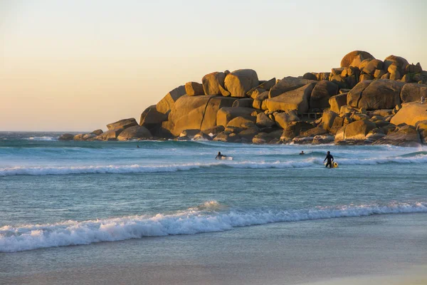 Sudafrica Città Del Capo Spiaggia Sabbiosa Della Baia Lundadno Sotto — Foto Stock
