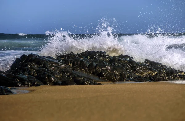 Potente Surf Sulla Costa Dell Oceano Indiano Sud Africa — Foto Stock