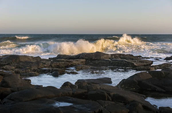 Powerful surf on the coast of the Indian Ocean in South Africa