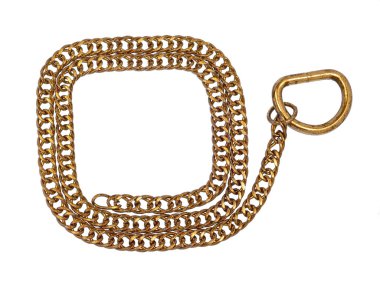 Beyaz arka planda bakır zincir. İzole edilmiş