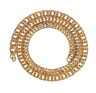 Beyaz arka planda bakır zincir. İzole edilmiş