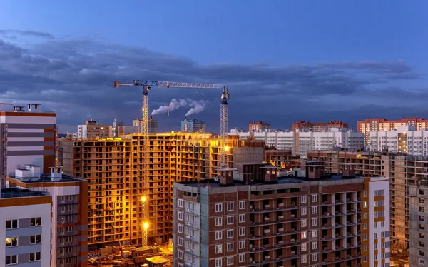 Nieuwe Gebouwen Aan Rand Van Petersburg Bouwplaats — Stockfoto