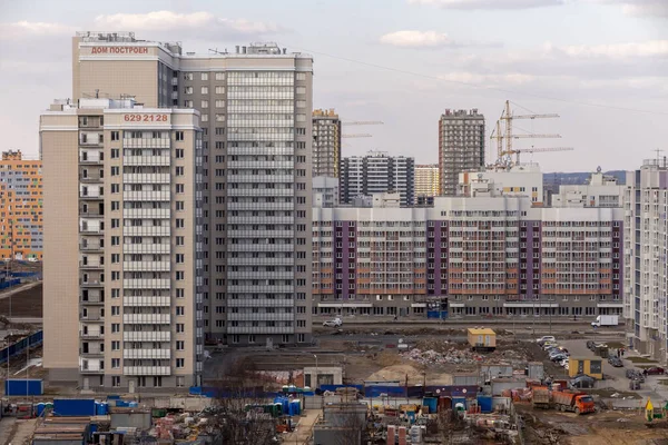 Nieuwe Gebouwen Aan Rand Van Petersburg Bouwplaats — Stockfoto