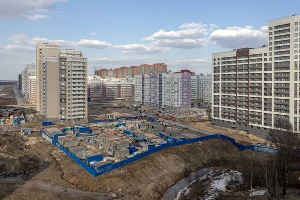 Nowe Budynki Obrzeżach Sankt Petersburga Plac Budowy — Zdjęcie stockowe