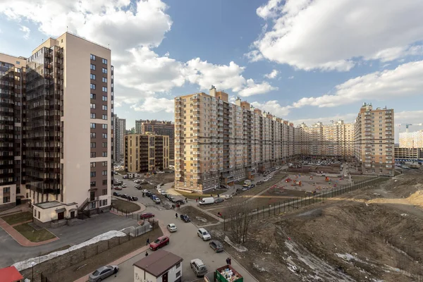 Новые Здания Окраине Санкт Петербурга Строительная Площадка — стоковое фото
