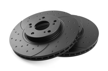 Beyaz arka plan üzerinde fren diskleri