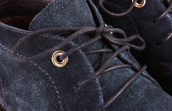 Men's Blue Leather Shoes — Stock Photo, Image