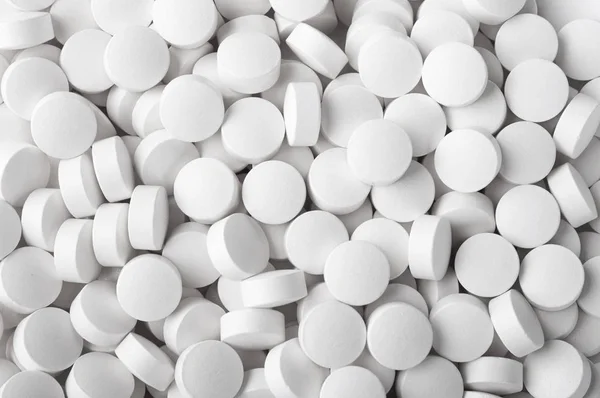 White pills close up — Stock Photo, Image
