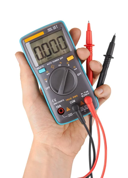 Digital multimeter on white — Stock Photo, Image