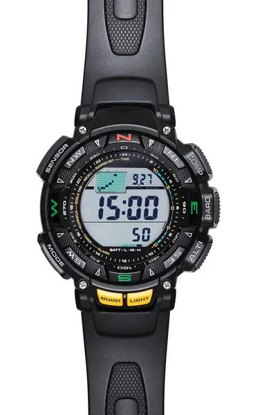 Electronic waterproof watch on white — Stock Photo, Image