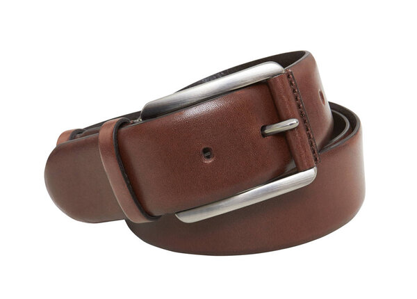 Leather belt on white