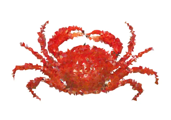 Crabe Rouge Illustration Vectorielle Polygone — Image vectorielle