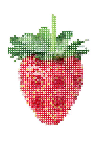 Strawberry Vector Halftone Dots Illustration — Stock Vector