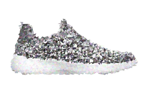 Sneaker Vitt Vektor Polygon Illustration — Stock vektor