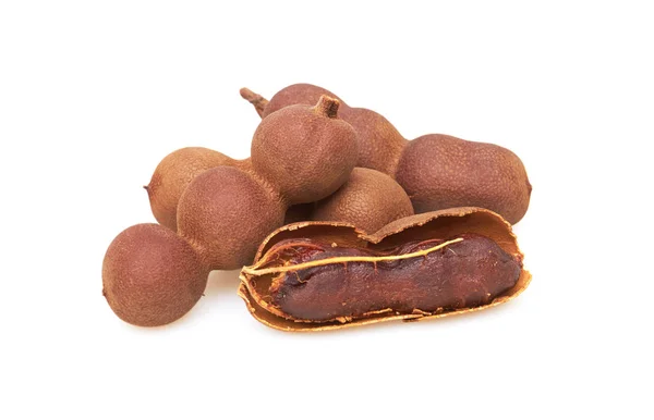 Fresh tamarind fruit on white — Stock Photo, Image