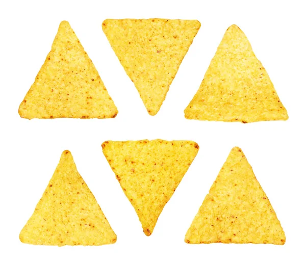 Mexican nachos chips, on white background — 스톡 사진