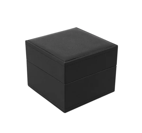 孤立在白纸上的黑色礼品盒 — 图库照片