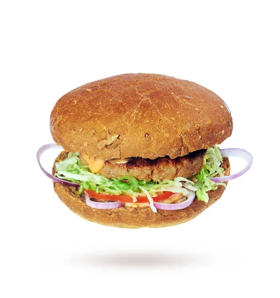 Hamburgare på vit bakgrund — Stockfoto