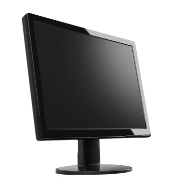 Düz konsollu TV monitörü beyaza izole edildi