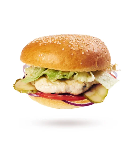 Hamburger on white background — Stock Photo, Image