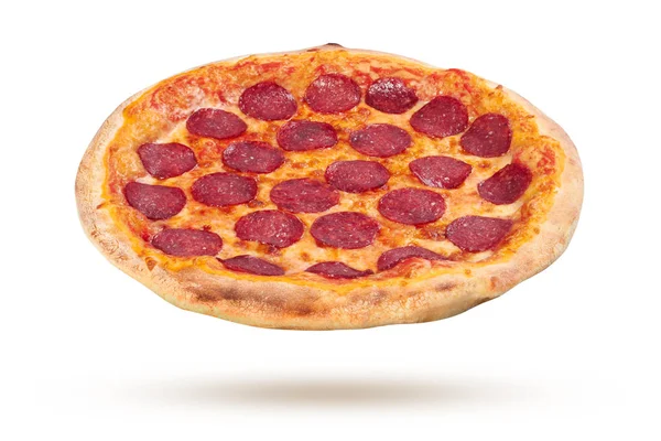 Pizza sobre un fondo blanco — Foto de Stock