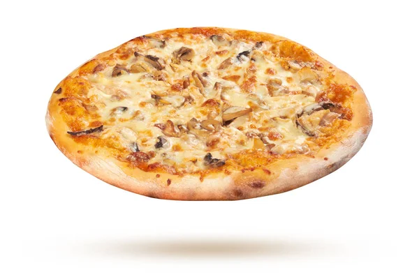 Pizza em um fundo branco — Fotografia de Stock