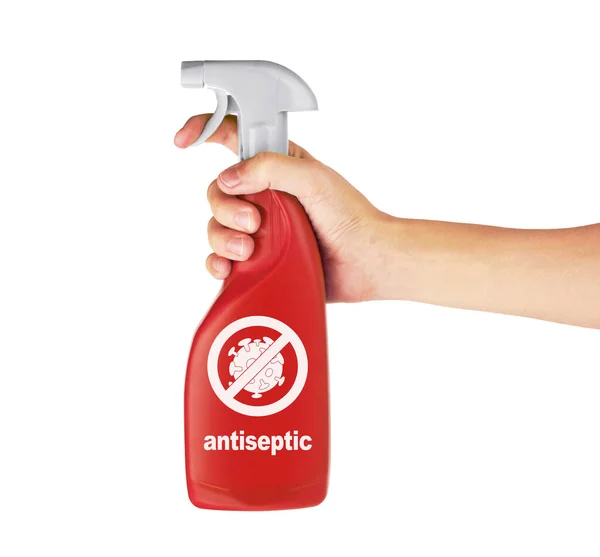 Hand Sanitizer Prevent Virus Infection Prevent Covid Virus Isolated White — Stock Photo, Image