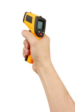 Tanılama için termometre, beyazda izole.