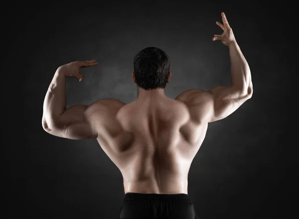 Крупный план спортивных мастеров мускулистой спины изолирован — стоковое фото