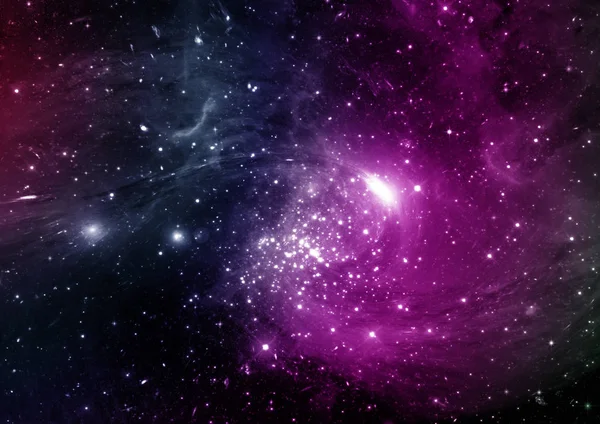 Uzak bir galaksideki yıldızlar, toz ve gaz bulutsusu