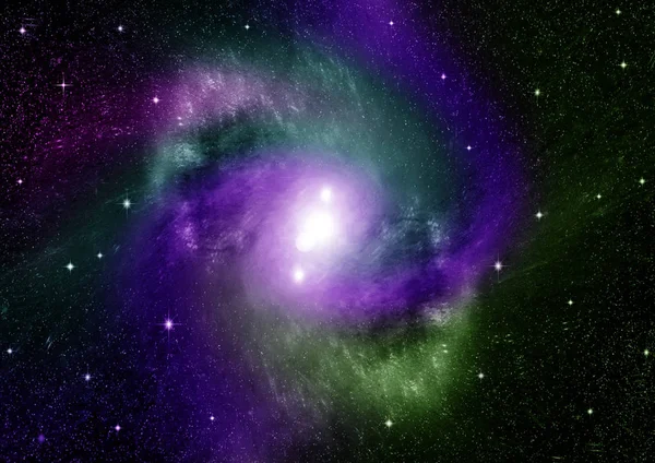 Звезды, пыль и газовая туманность в далекой галактике — стоковое фото