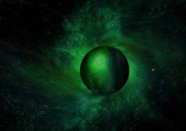 Uzak bir galaksideki yıldızlar, toz ve gaz bulutsusu