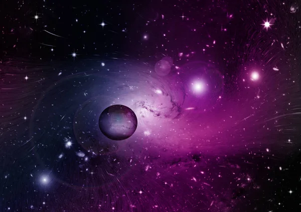 Hvězdy, prach a plynová mlhovina v daleké galaxii — Stock fotografie