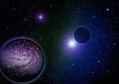 Uzak bir galaksideki yıldızlar, toz ve gaz bulutsusu