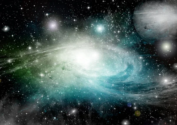 Stjärnor, damm och gasnebulosa i en avlägsen galax — Stockfoto