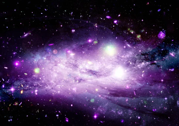 遠くの銀河にある星や塵やガスの星雲 — ストック写真