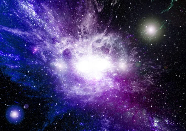 Stars, dust and gas nebula in a far galaxy Stock Photo