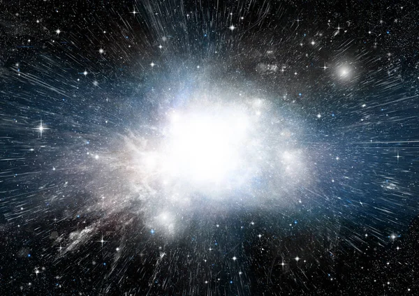 Uzak bir galaksideki yıldızlar, toz ve gaz bulutsusu