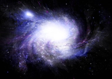 Uzak bir galaksideki yıldızlar, toz ve gaz bulutsusu