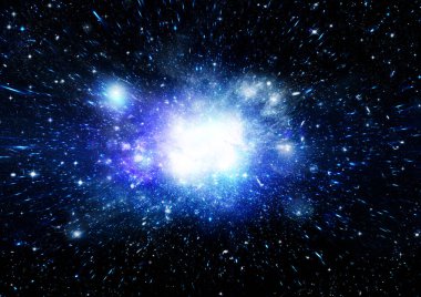 Uzak bir galaksideki yıldızlar, toz ve gaz bulutsusu