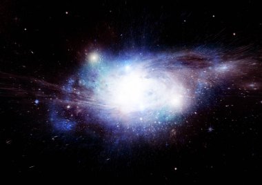 Uzak bir galaksideki yıldızlar, toz ve gaz bulutsusu