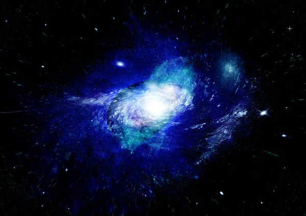 Зірки, пил і газові туманності у далекій галактиці Стокове Зображення