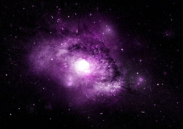 Stars, dust and gas nebula in a far galaxy Stock Picture