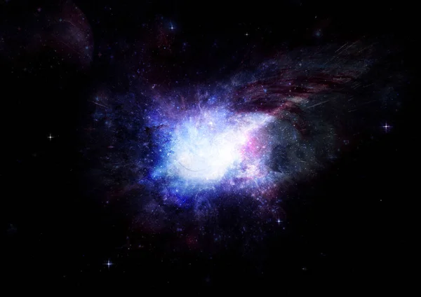 Sterren, stof en gasnevel in een ver sterrenstelsel — Stockfoto