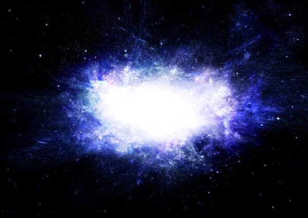 Зірки, пил і газові туманності у далекій галактиці Стокове Фото